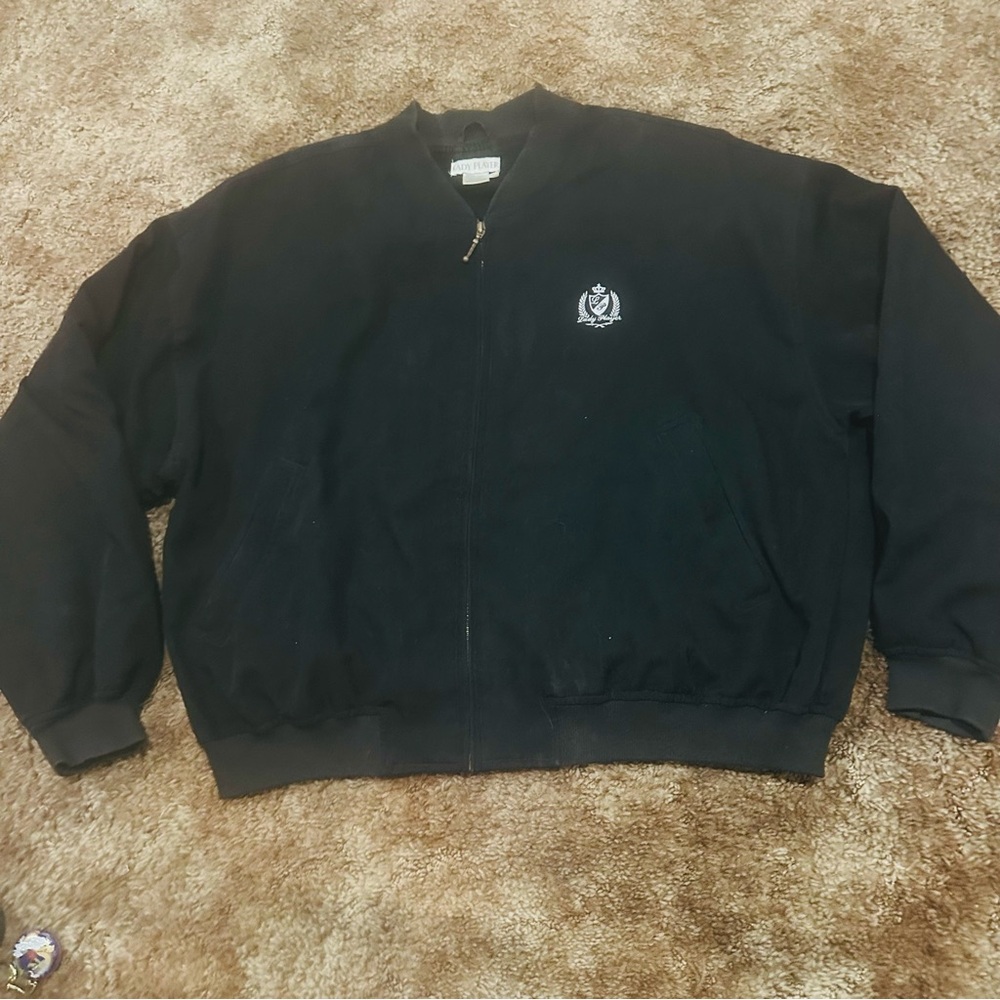 Lady Player Golf & Tennis Black Bomber Jacket, XL Zip Up Vintage